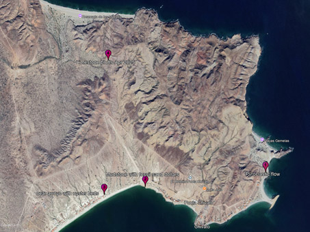 map of the Punta Chivato promontory