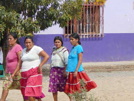 Women walking in the main plaza